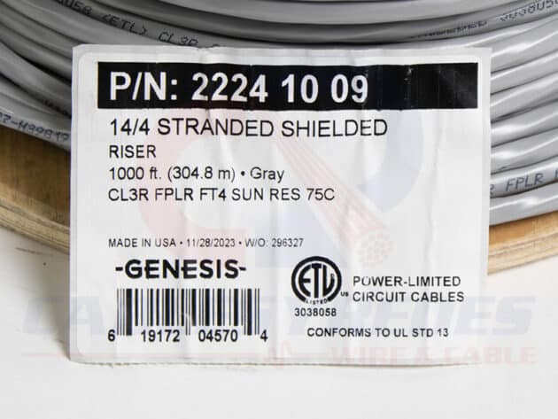 GEN-22241009 GENESIS SECURITY/ALARM SHIELDED 4COND 14AWG CMR/CL2R - Image 4