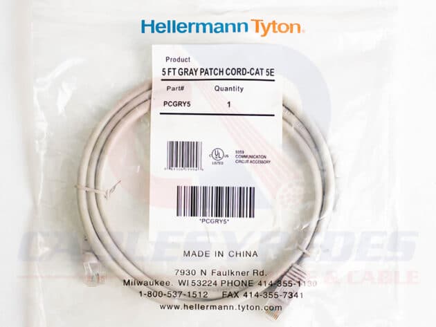 HTN-PCGRY5 HELLERMANNTYTON PATCH CORD RJ45 CAT.5E GRIS 5FT - Image 3