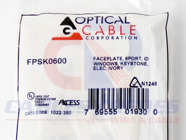 OCC-FPSK0600 OCC FIBER FACEPLATE SEXTUPLE ID KMJ6 MARFIL - Image 3