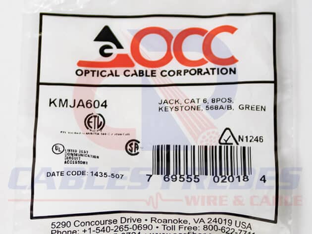 OCC-KMJA/604 OCC FIBER JACK RJ45 CAT.6 GIGA KMJ 568A/B VERDE - Image 3