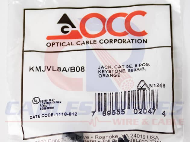 OCC-KMJVL8A/B08 OCC FIBER JACK RJ45 CAT.5E KMJ 568A/B NARANJA - Image 3