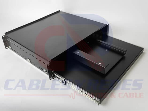 R&C-CH088-BK RACKS&CABS CHAROLA GIRATORIA DESLIZABLE TECLADO YMOUSE GABINETE TI/STD 19"X16"PROF